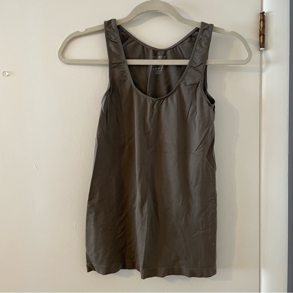 Revamped Greenish Grey Tank Top